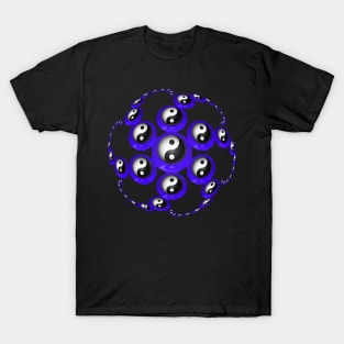 Yin Yang Design - Purple Color with a Ball Effect T-Shirt